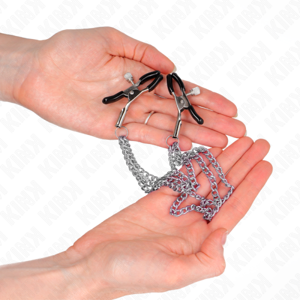 KINK - NIPPLE CLAMPS WITH 3 CHAINS SILVER 20/23/28 CM - Image 3