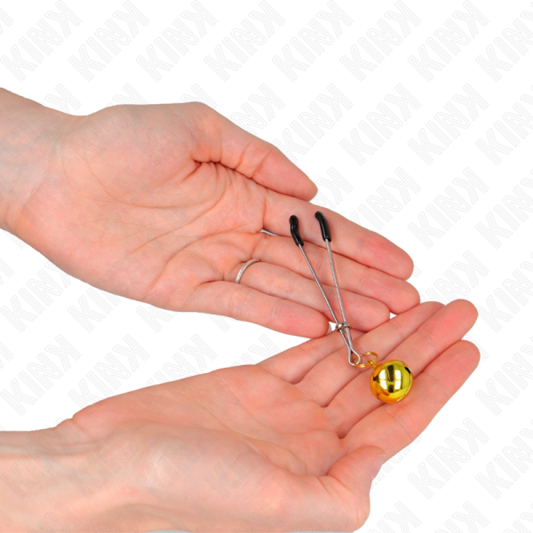 KINK - THIN BELL NIPPLE CLAMPS GOLD 7 CM - Image 3