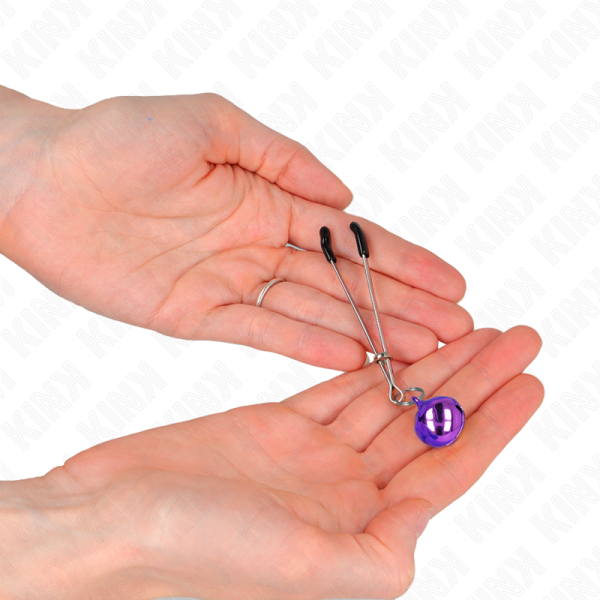 KINK - THIN BELL NIPPLE CLAMPS PURPLE 7 CM - Image 3