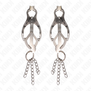 KINK - JAPANESE CLOVER NIPPLE CLAMPS WITH LITTLE CHAINS SILVER