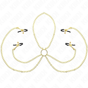 KINK - 4 NIPPLE AND CLIT CLAMPS ADJUSTABLE GOLD