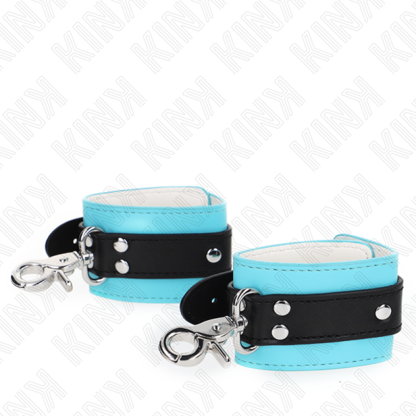 KINK - PREMIUM LOCKABLE WRIST RESTRAINTS BLACK / BLUE ADJUSTABLE 21-28 CM X 5.5 CM - Image 3