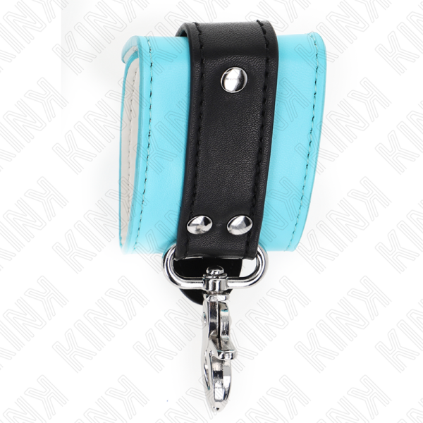 KINK - PREMIUM LOCKABLE WRIST RESTRAINTS BLACK / BLUE ADJUSTABLE 21-28 CM X 5.5 CM - Image 5