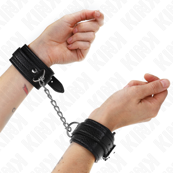 KINK - SNAKE PATTERN WRIST RESTRAINTS BLACK ADJUSTABLE 20-28 CM X 5.4 CM - Image 4