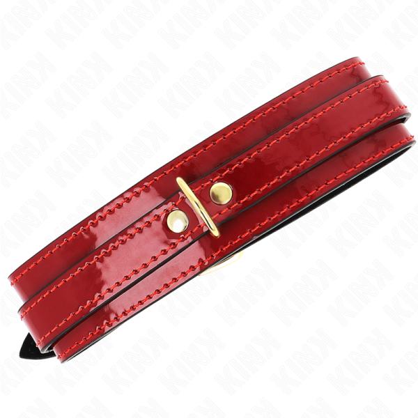 KINK - WINE RED ADJUSTABLE NECKLACE WITH GOLDEN DETAILS 29-42.5 CM X 4 CM - Image 2
