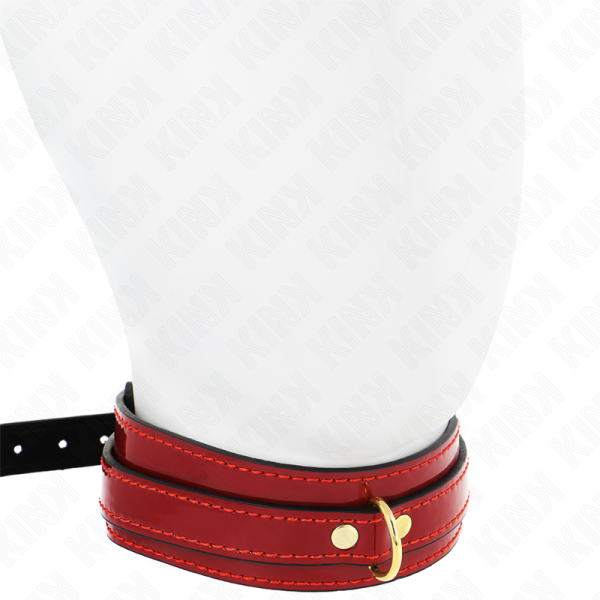 KINK - WINE RED ADJUSTABLE NECKLACE WITH GOLDEN DETAILS 29-42.5 CM X 4 CM - Image 3