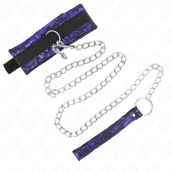 KINK - SHORT VELVET LACE NECKLACE WITH BELT 105 CM WITH NYLON TRIM 44 X 5.5 CM - Image 2