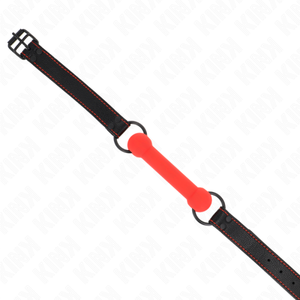 KINK - BONE GAG WITH LEATHERETTE STRAP RED ADJUSTABLE 41-57 CM - Image 3