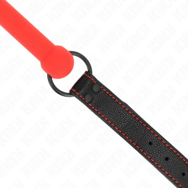 KINK - BONE GAG WITH LEATHERETTE STRAP RED ADJUSTABLE 41-57 CM - Image 4
