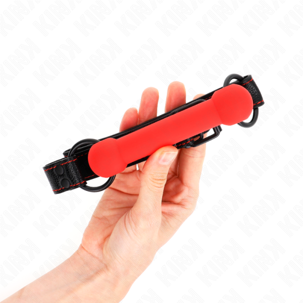 KINK - BONE GAG WITH LEATHERETTE STRAP RED ADJUSTABLE 41-57 CM - Image 2
