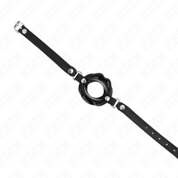 KINK - LIP 8 CM GAG WITH BLACK LEATHERETTE STRAP 63 x 2 CM ADJUSTABLE 39-58 CM - Image 3