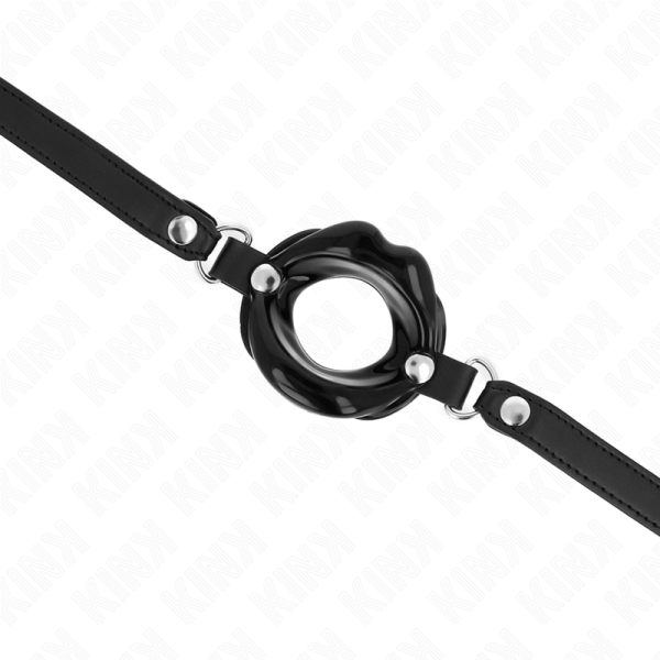 KINK - LIP 8 CM GAG WITH BLACK LEATHERETTE STRAP 63 x 2 CM ADJUSTABLE 39-58 CM - Image 4