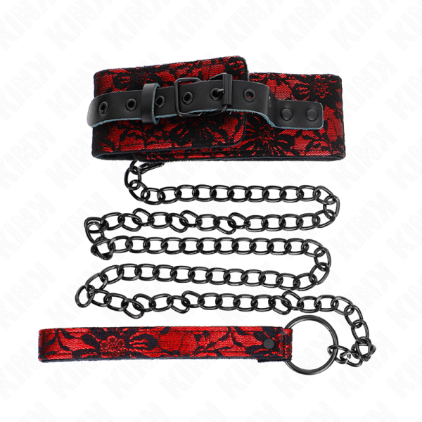KINK - LACE NECKLACE WITH BELT WITH REAL LEATHER BELT 105 CM / 44 X 5.5 CM - Image 2