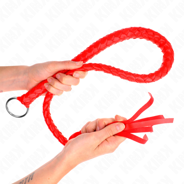 KINK - SNAKE WHIP WITH RED HAND RING 65 CM - Image 4