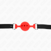 KINK - FULL SILICONE GAG 55 x 2 CM WITH 4 CM BALL SIZE S RED ADJUSTABLE 35-51 CM