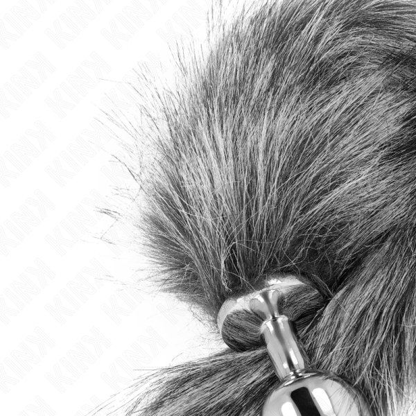 KINK - ANAL PLUG SIZE M 8 X 3.5 CM WITH SYNTHETIC TAIL 40 CM GREY - Image 4