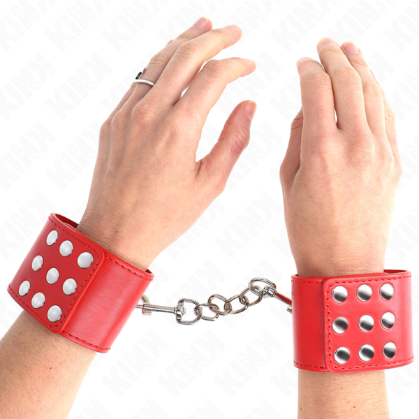 KINK - WRIST RESTRAINTS WITH SNAP FASTEN RED ADJUSTABLE 19-24 CM X 5.5 CM - Image 4