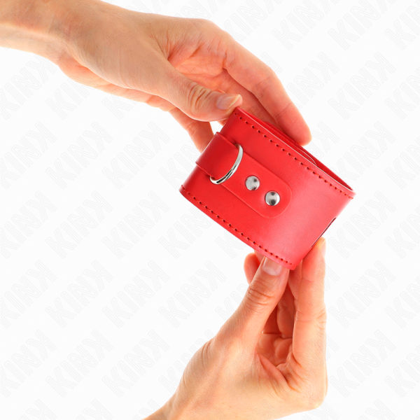 KINK - WRIST RESTRAINTS WITH PADLOCK CLOSURE RED ADJUSTABLE 16-23 CM X 5.5 CM - Image 3