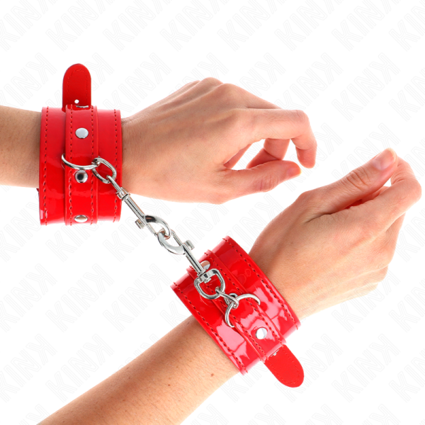 KINK - SHINY HAND CUFFS RED ADJUSTABLE 23-33 CM - Image 4