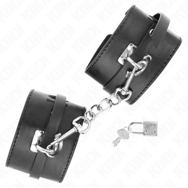 KINK - DELUXE LOCKING WRIST RESTRAINTS BLACK ADJUSTABLE 14.5-21 CM X 6 CM - Image 2