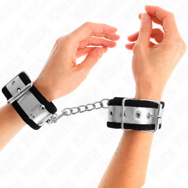 KINK - THIN WRIST RESTRAINTS BLACK / SILVER 30 X 4 CM - Image 4