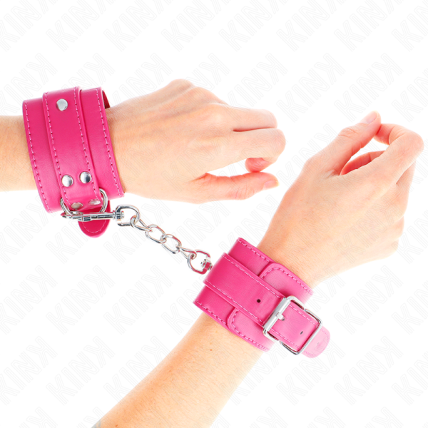 KINK - WRIST RESTRAINTS RASPBERRY ROSE WITH RASPBERRY ROSE LINING ADJUSTABLE 20-28 CM X 5.5 CM - Image 4
