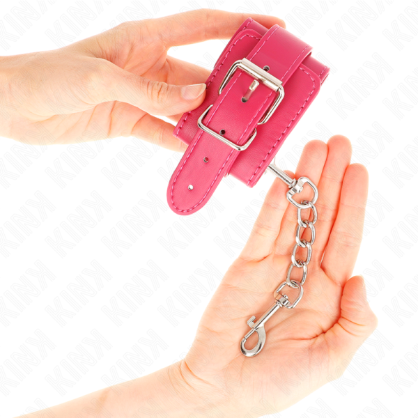 KINK - WRIST RESTRAINTS RASPBERRY ROSE WITH RASPBERRY ROSE LINING ADJUSTABLE 20-28 CM X 5.5 CM - Image 3