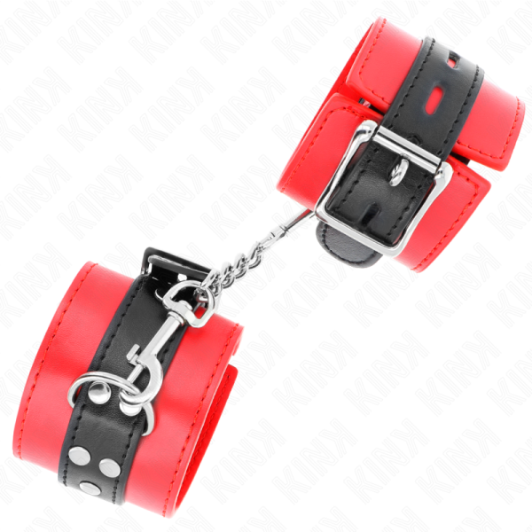 KINK - WRIST RESTRAINTS RED WITH BLACK BELT ADJUSTABLE 17-28 CM X 6 CM - Image 2