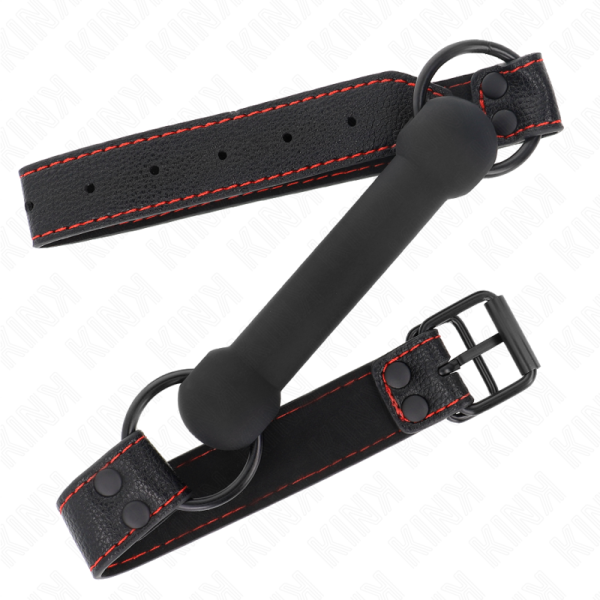 KINK - BONE GAG WITH LEATHERETTE STRAP BLACK ADJUSTABLE 41-57 CM - Image 2