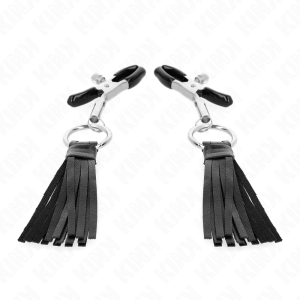 KINK - LEATHERETTE TASSEL NIPPLE CLAMPS 6 CM