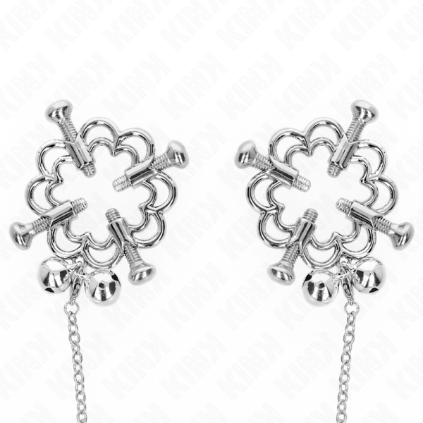 KINK - METAL FLOWER NIPPLE CLAMPS WITH CHAIN - Image 2