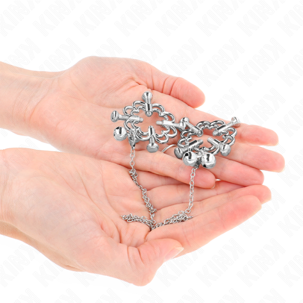 KINK - METAL FLOWER NIPPLE CLAMPS WITH CHAIN - Image 4