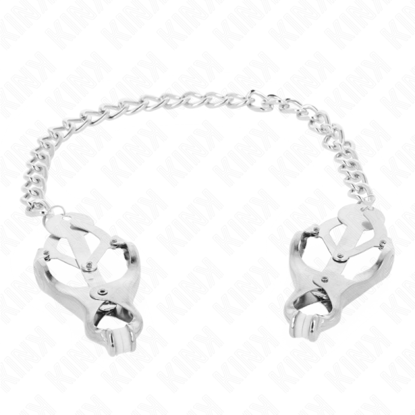 KINK - JAPANESE CLOVER NIPPLE CLAMPS WITH CHAIN SILVER 30 CM - Image 2