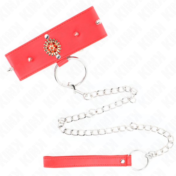 KINK - RED DIAMOND NECKLACE WITH BELT 65 CM AJDUSTABLE 35-51 CM X 7 CM - Image 4