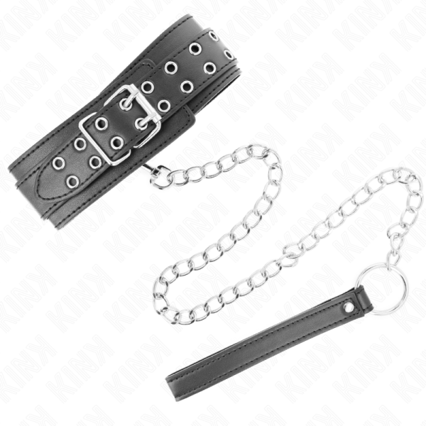 KINK - NECKLACE WITH STRAP 65 CM SILVER BUCKLES ADJUSTABLE 33-46 CM X 5.5 CM - Image 5