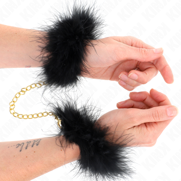KINK - FEATHER HAND CUFFS WITH GOLD CHAIN MODEL 0 - Image 2