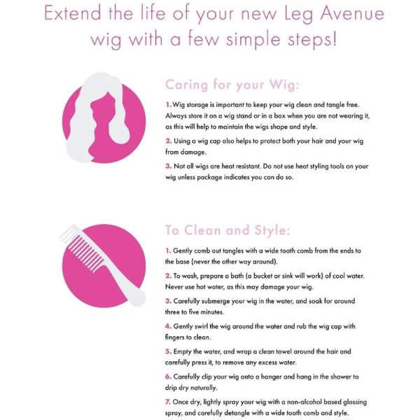 LEG AVENUE - LONG STRAIGHT BANG WIG PINK - Image 2