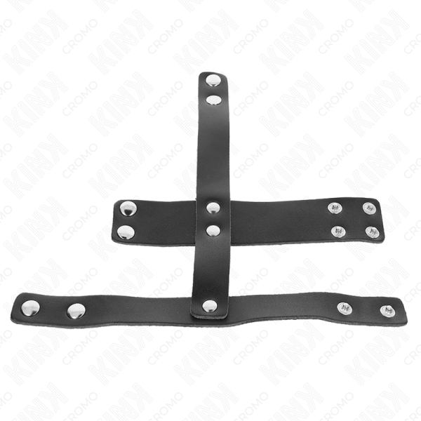 KINK - LEATHER PENIS CAGE RING WITH ADJUSTABLE BALL DIVIDER - Image 3