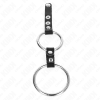 KINK - DOUBLE PENIS RING 3.8 CM TO 5 CM CONNECTED BY LEATHER
