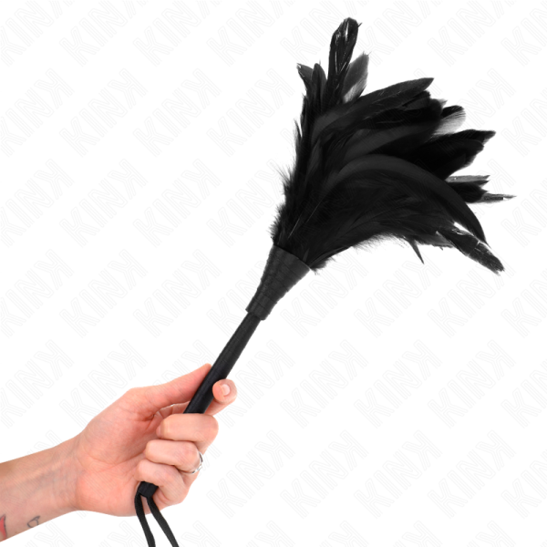 KINK - BLACK MAIDS HORN SHAPED TICKLE CHICKEN FEATHERS 36 CM - Image 2