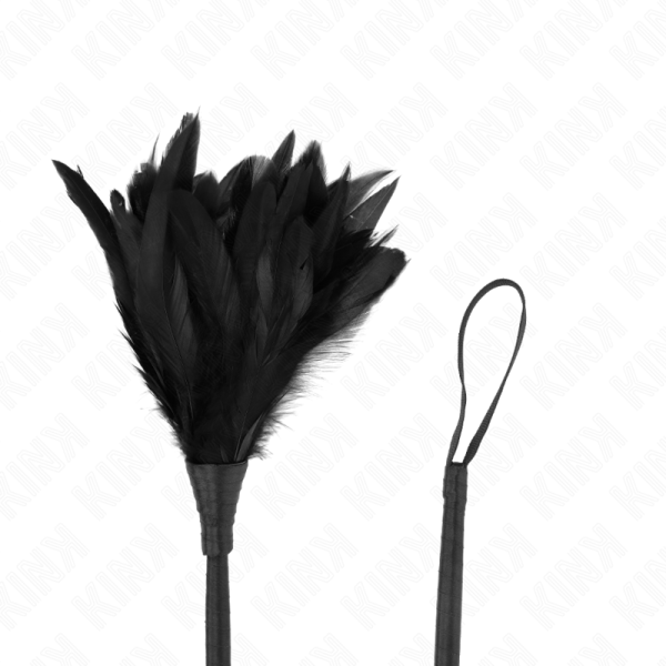 KINK - BLACK MAIDS HORN SHAPED TICKLE CHICKEN FEATHERS 36 CM - Image 4