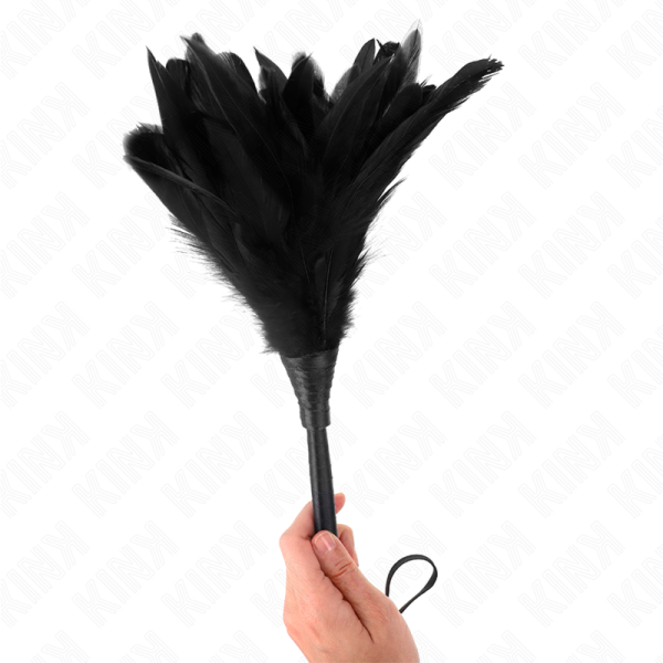 KINK - BLACK MAIDS HORN SHAPED TICKLE CHICKEN FEATHERS 36 CM - Image 3