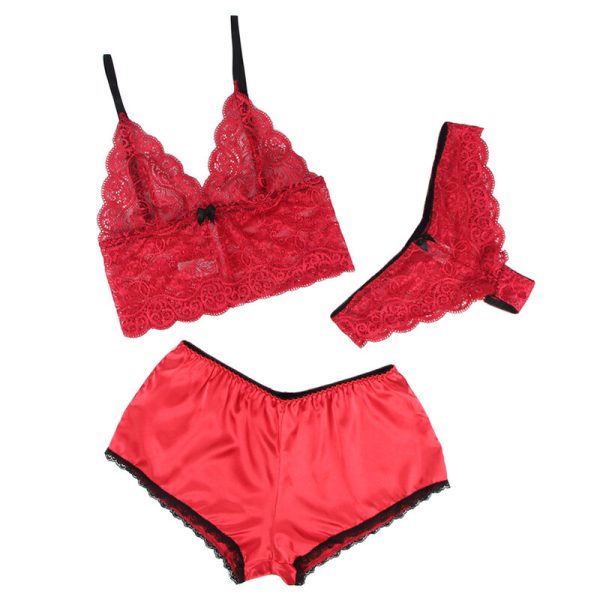 SUBBLIME - 953898 SILK AND LACE NIGHTGOWN + PANTIES RED S/M - Image 3