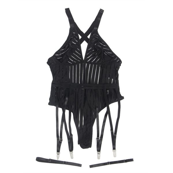 SUBBLIME - 954147 BODY WITH GARTER BELT BLACK S/M - Image 5
