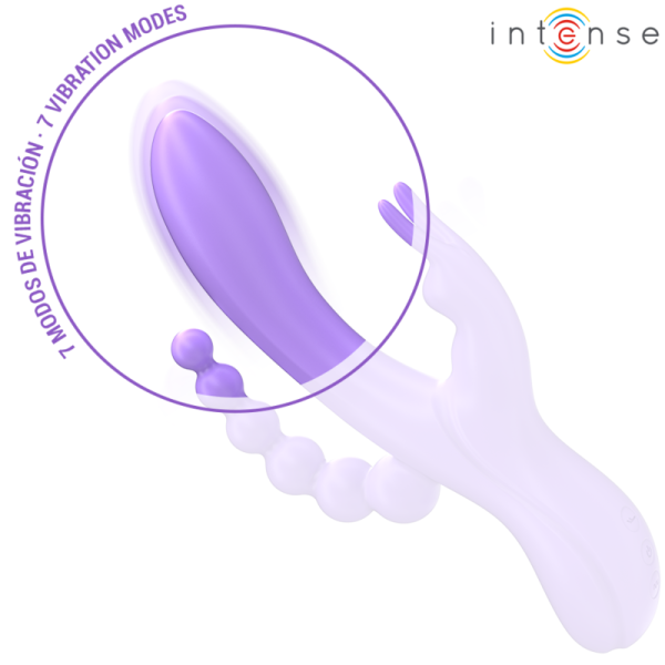 INTENSE - MIKO TRIPLE VIBRATOR RABBIT  STIMULATOR  ANAL 7 VIBRATIONS PURPLE - Image 4