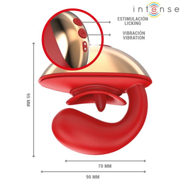 INTENSE - MARIAH VIBRATOR  STIMULATOR IN U SHAPE 10 VIBRATIONS RED - Image 5