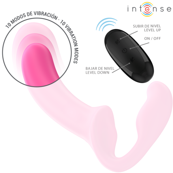 INTENSE - AMY DOUBLE VIBRATOR 20 CM PINK REMOTE CONTROL - Image 3