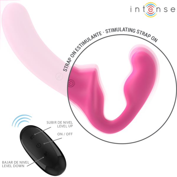 INTENSE - AMY DOUBLE VIBRATOR 20 CM PINK REMOTE CONTROL - Image 2