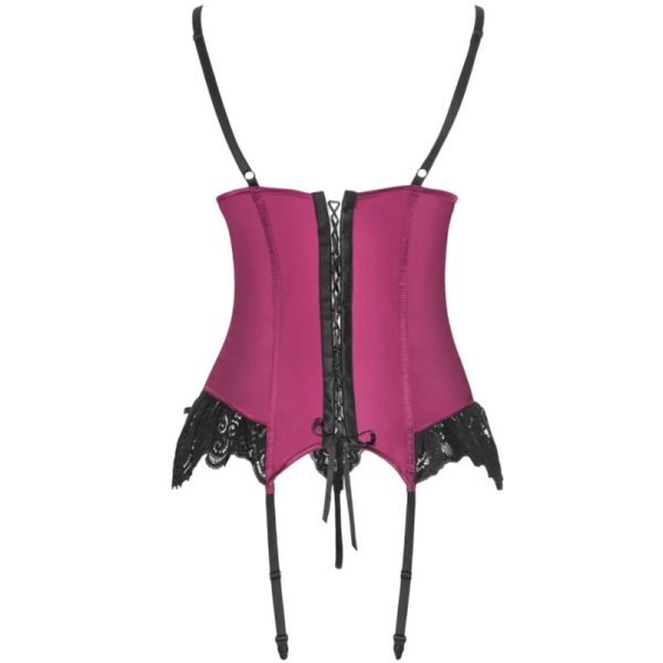 LIVCO CORSETTI FASHION - AGRAFENA CF 90436 CORSET + THONG BURGUNDY S/M - Image 5