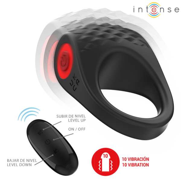 INTENSE - CLOVER VIBRATOR PENIS RING 10 VIBRATIONS BLACK - Image 3